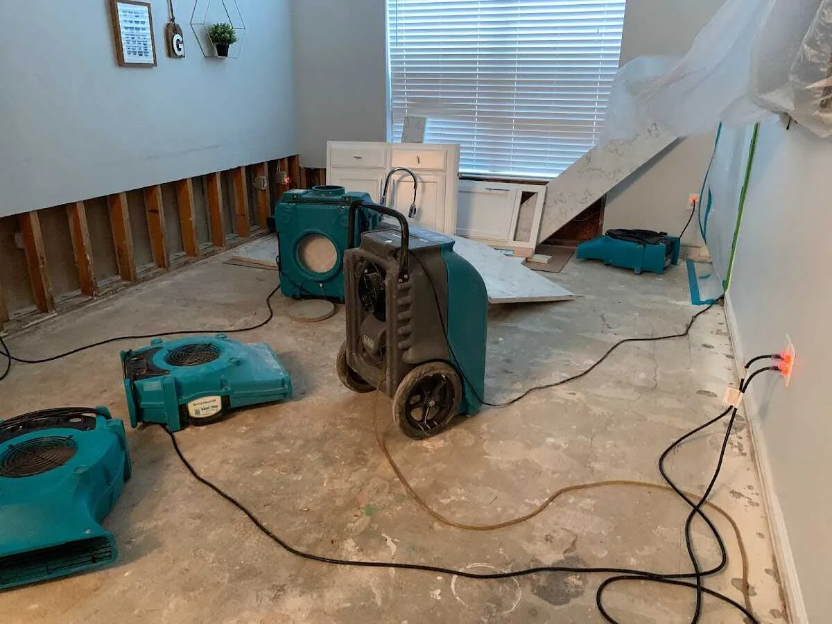 Dehumidifier in flood-cut room for Water Extraction & Removal in Kill Devil Hills